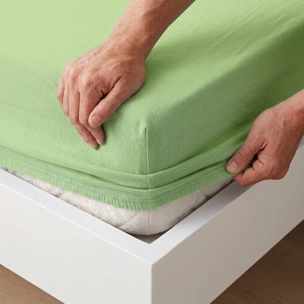 de pat 4Home jersey lepedő zöld, 90 x 200 cm