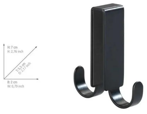 Fekete függő öntapadós fém fürdőszobai kiegészítő szett Classic – Wenko