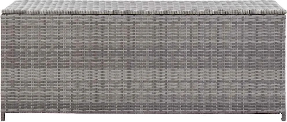 Szürke Polyrattan Kerti Tárolóláda 150 X 50 X 60 Cm
