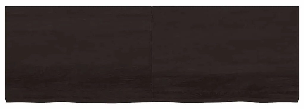 sötétbarna kezelt tömör fa fürdőszobai pult 180x60x(2-6) cm