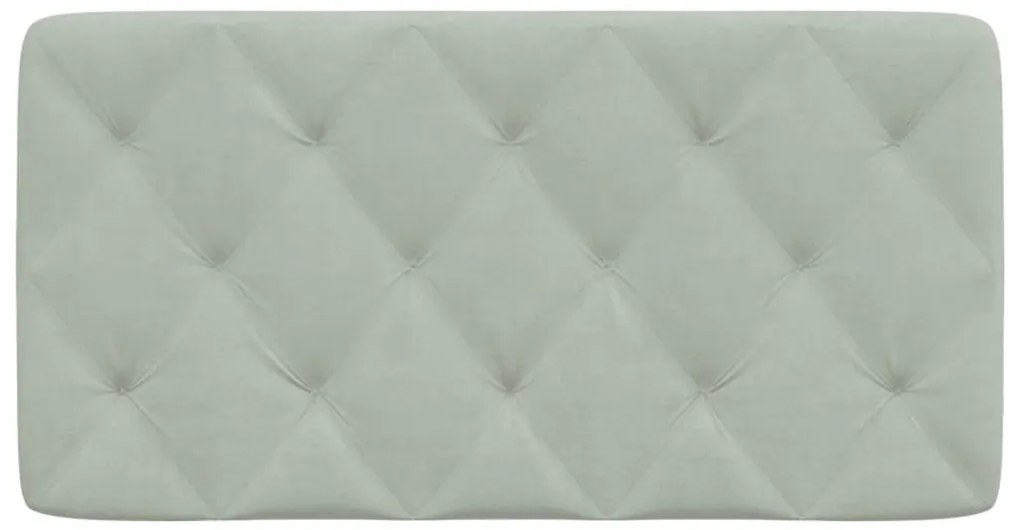 világosszürke bársony fejtámla párna 100 cm