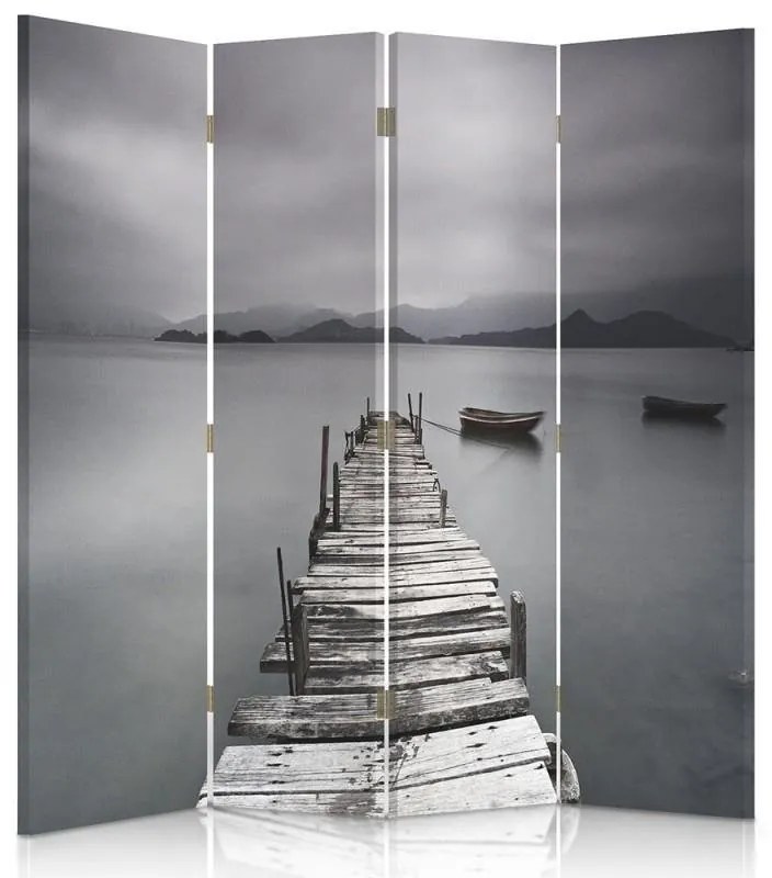 Gario Paraván A híd szürkében Méret: 145 x 170 cm, Kivitelezés: Forgó paraván 360°