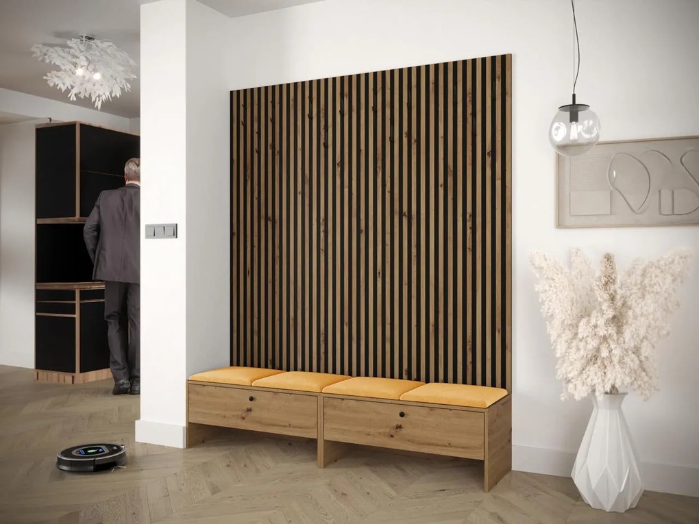 Előszoba Esmaldos V (artisan tölgy + fekete + sárga) . 1104715