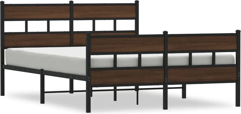 vidaXL ágykeret fejtámlával és lábtámasszal matrac nélkül 140 x 190 cm