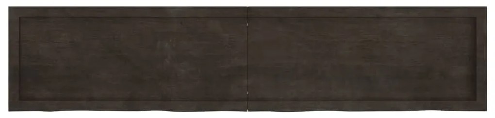 sötétbarna kezelt tömör tölgyfa fali polc 180 x 40 x (2-4) cm