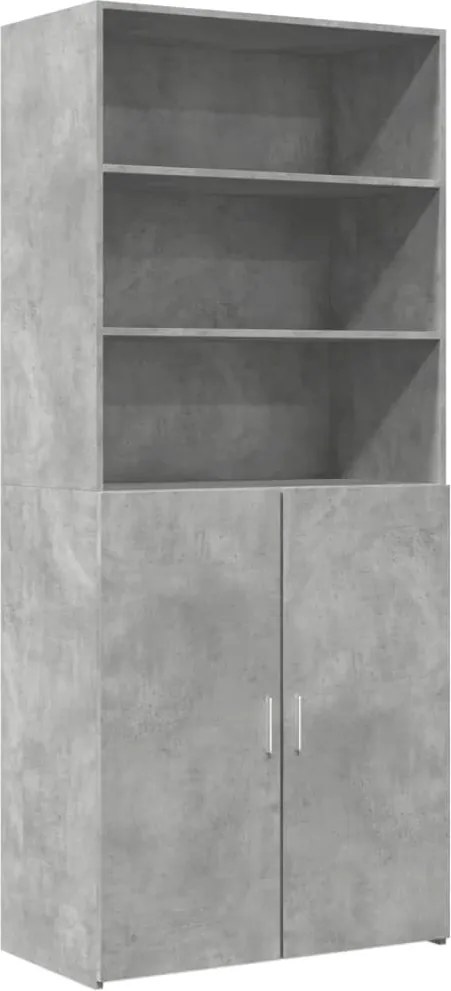 vidaXL betonszürke szerelt fa magasszekrény 80 x 42,5 x 185 cm