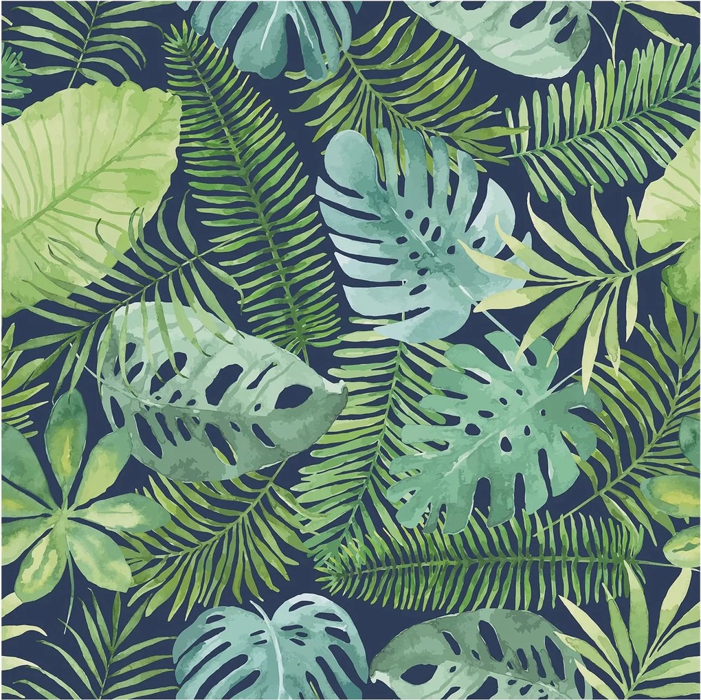 Stílusos Dekoratív Fotótapéta Trópusi levelek 250x250 Ragasztó