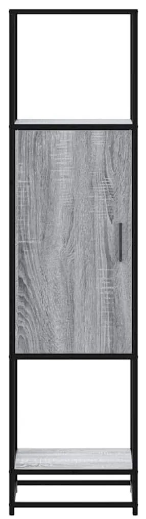 Highboard szürke sonoma 35,5x35x139 cm gépelt fa és fém