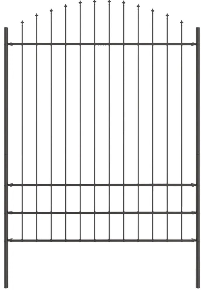 Kerti Kerítés Íves Felső Szürke 10,2x2 m Acél