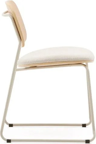 Bézs-natúr színű fém rakásolható étkezőszék Meli – Kave Home