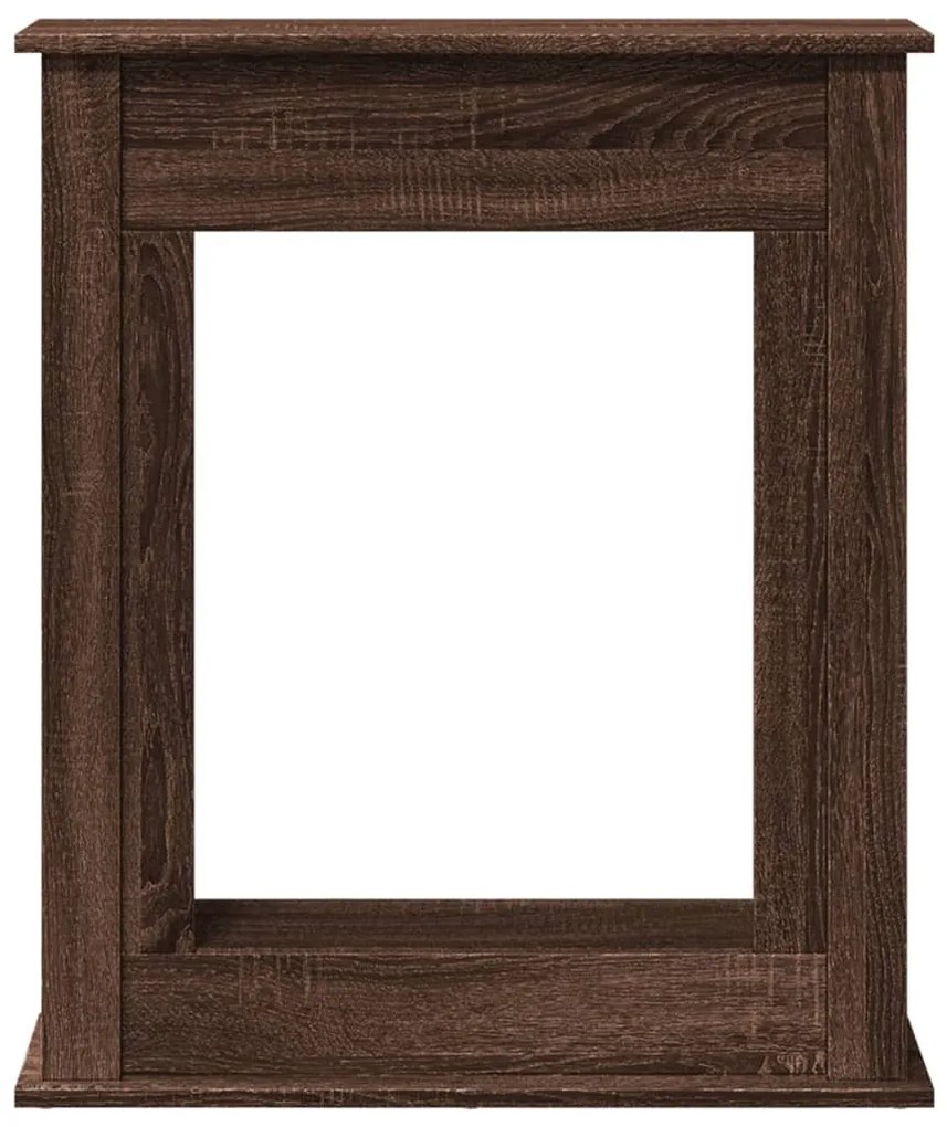 barna tölgy színű szerelt fa kandallóburkolat 75 x 20 x 87,5 cm