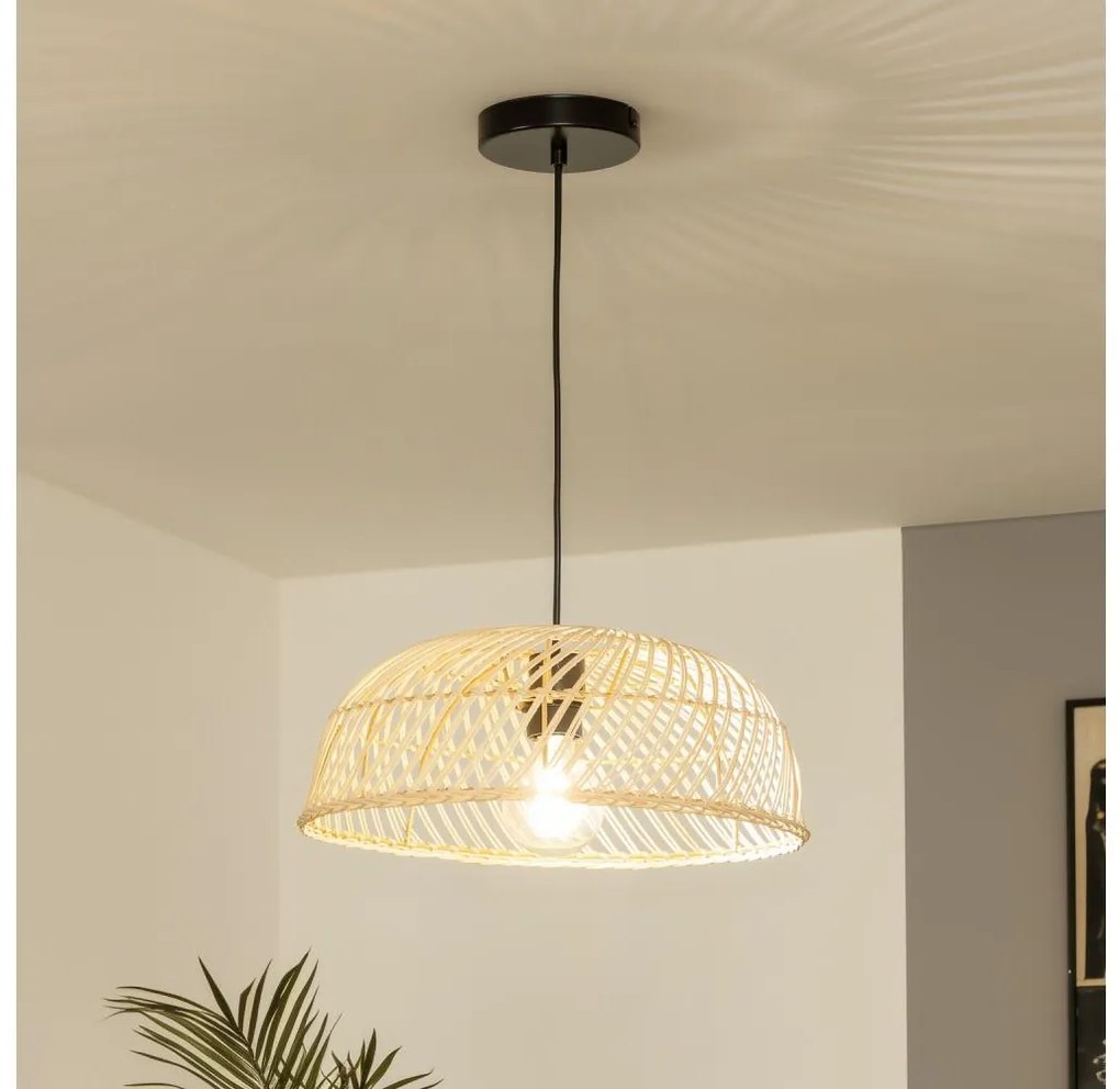 Brilagi - LED csillár zsinóron CERIA BOHO 1xE27/40W/230V Ø 60 cm rattan