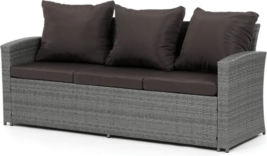 Kerti bútor garnitúra, polyrattan, szürke, AZ-F1911 GREY