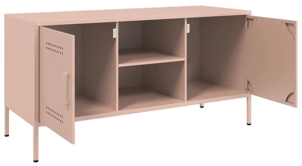 vidaXL rózsaszín acél TV-szekrény 100,5 x 39 x 50,5 cm