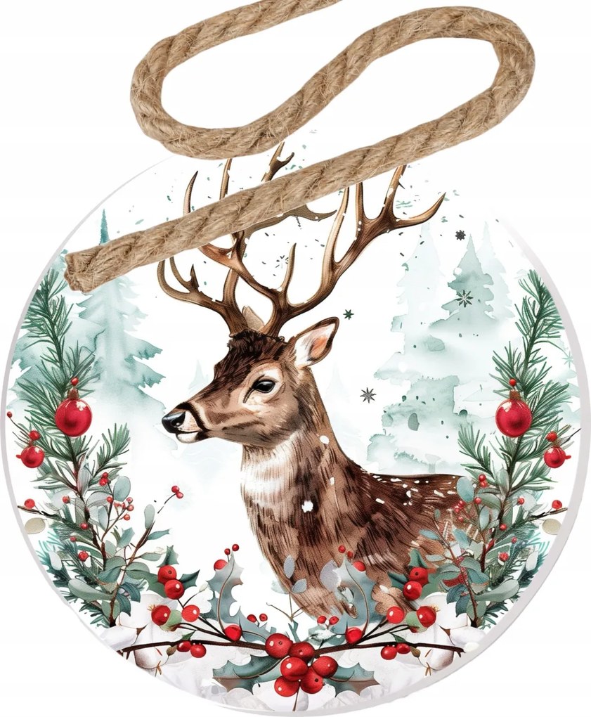 Karácsonyi gömbök a karácsonyfára Büszke szarvas magyalban 5 db