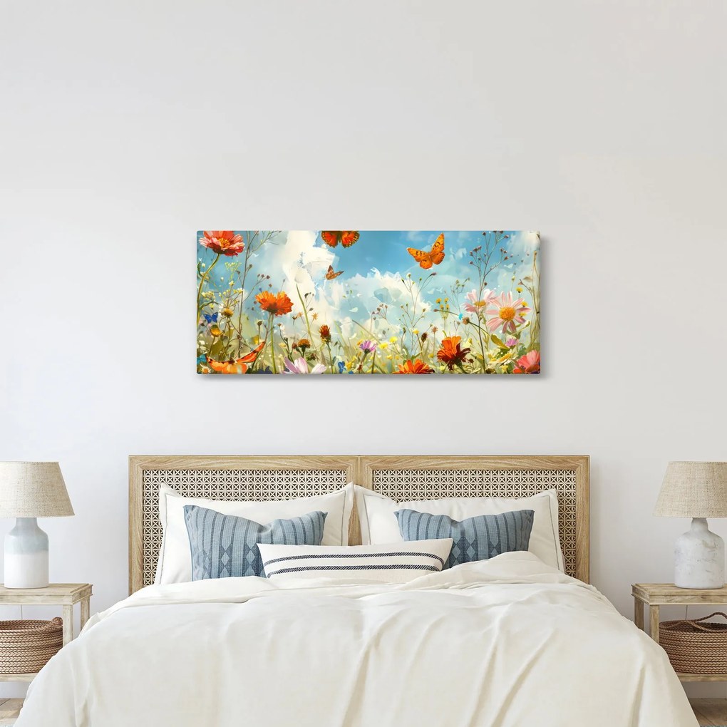 Kép - Pillangók a nyári réten (120x50 cm)