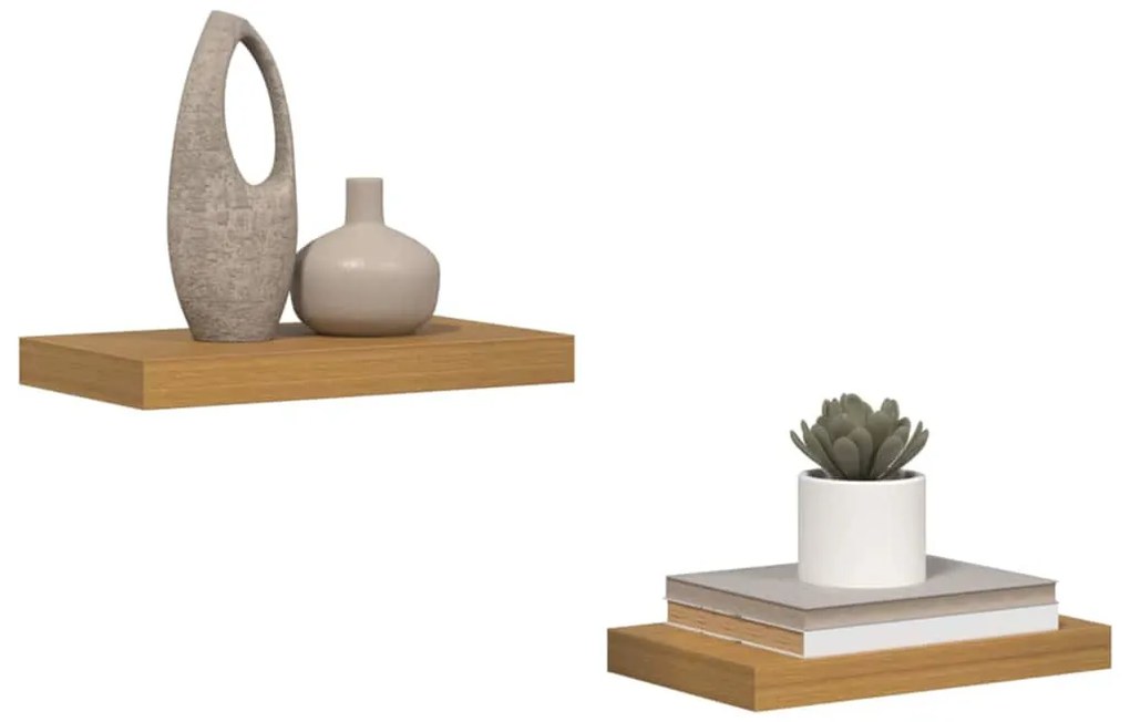 vidaXL Falpolc Falra szerelhető 2 pcs Bézs 40 x 23,5 x 4 cm Faanyag