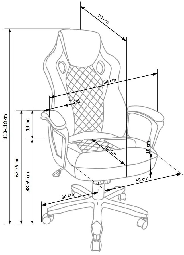 Baffin irodai fotel, fekete / piros