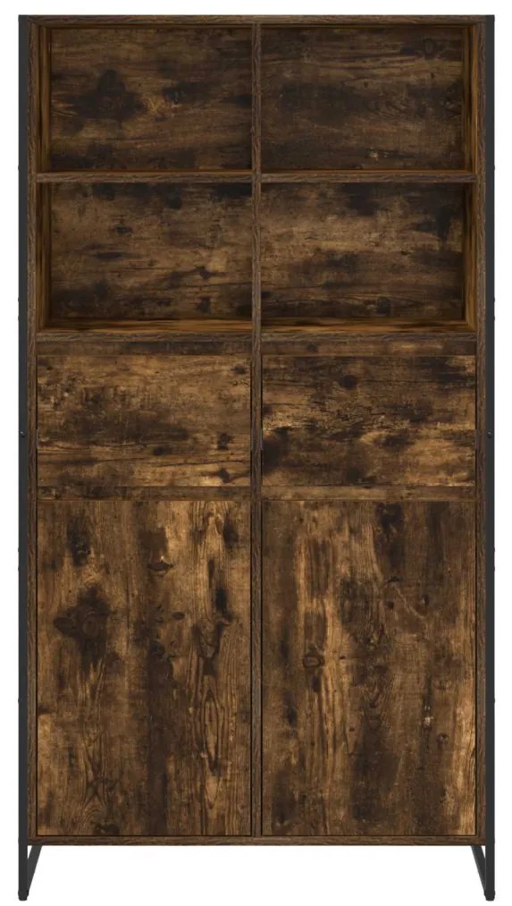 Széf fiókkal 2 pcs Füstös tölgy 81 x 36 x 150.5 cm Faanyag