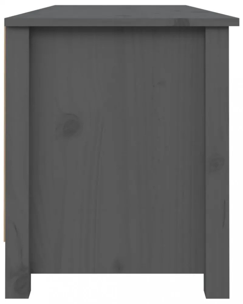 szürke tömör fenyőfa cipőtároló pad 110 x 38 x 45,5 cm