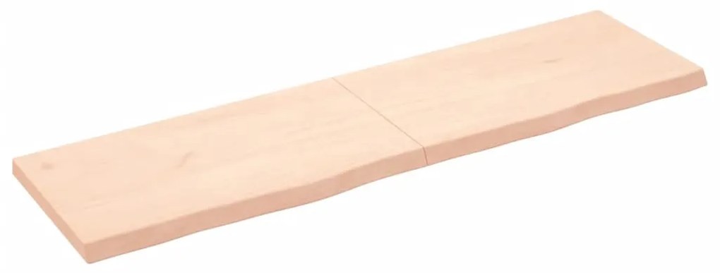 kezeletlen tömör tölgyfa fali polc 180x50x(2-6) cm