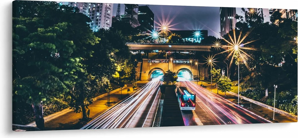 Egy éjszakai város képe (120x50 cm)