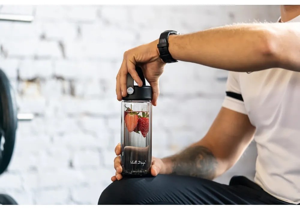 Fekete üveg ivópalack 350 ml Fuori – Vialli Design