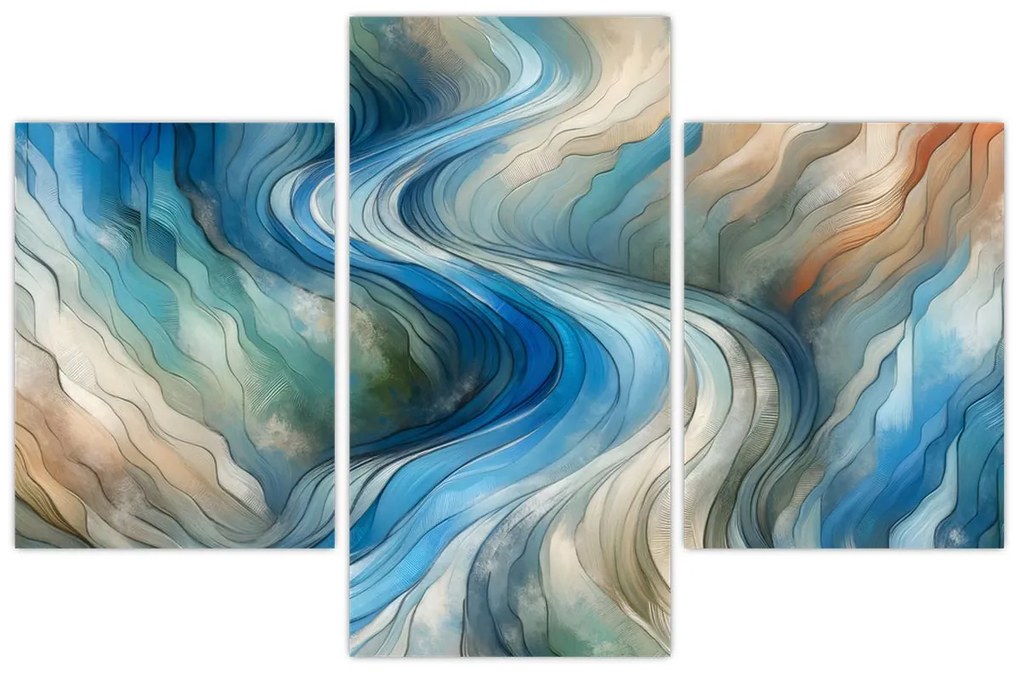 Kép - Absztrakt áramlat (90x60 cm)