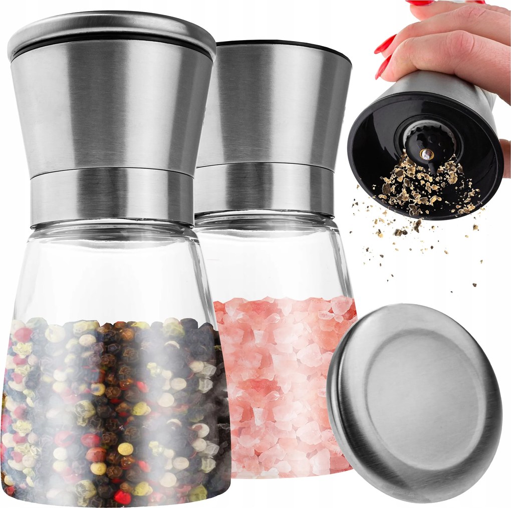 Kézi bors- és sódaráló üveg 0,17 g színtelen, szürke állvány