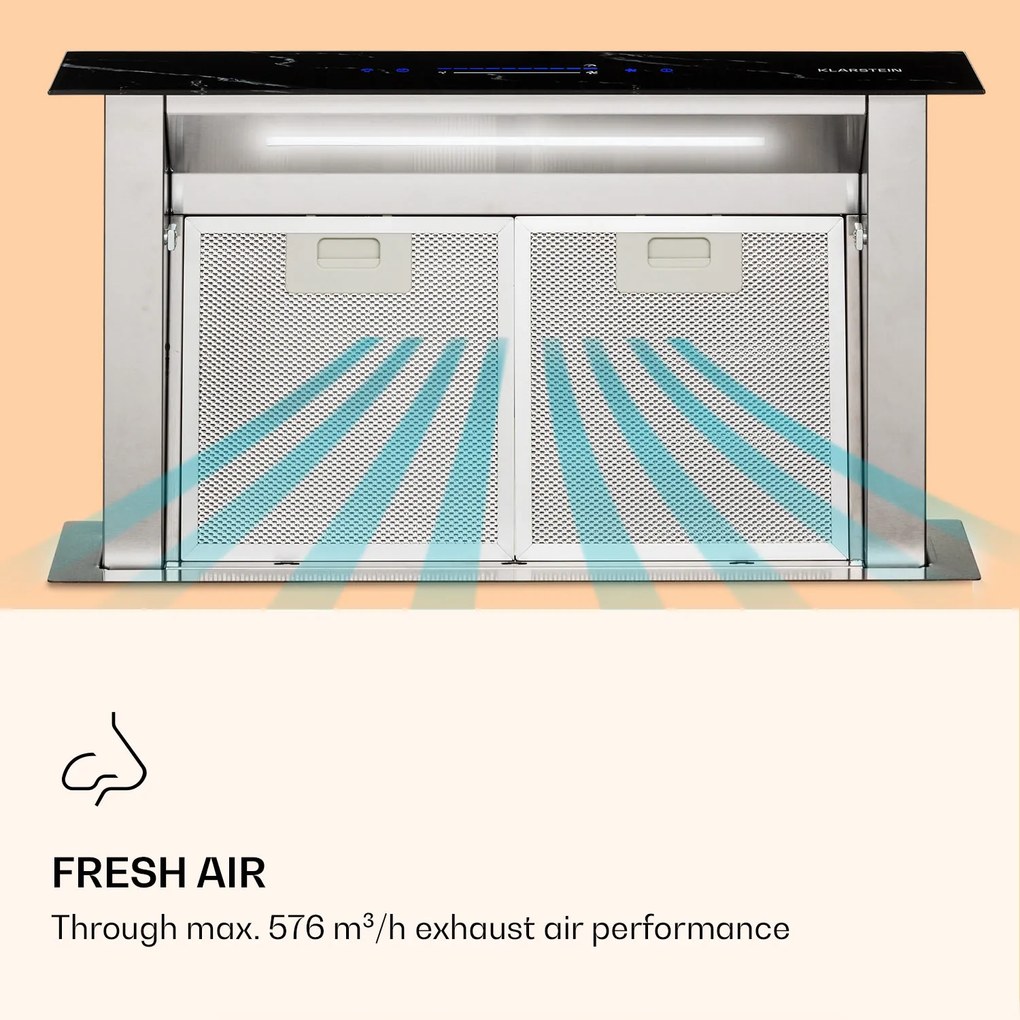 Klarstein Royal Flush Eco, páraelszívó, 60 cm, 576 m³/ó, A+
