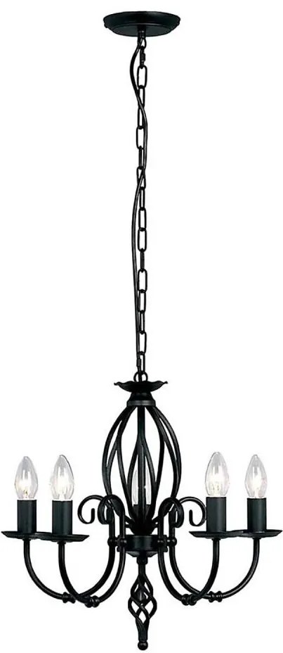 Elstead ART5-BLACK - Csillár láncon ARTISAN 5xE14/60W/230V