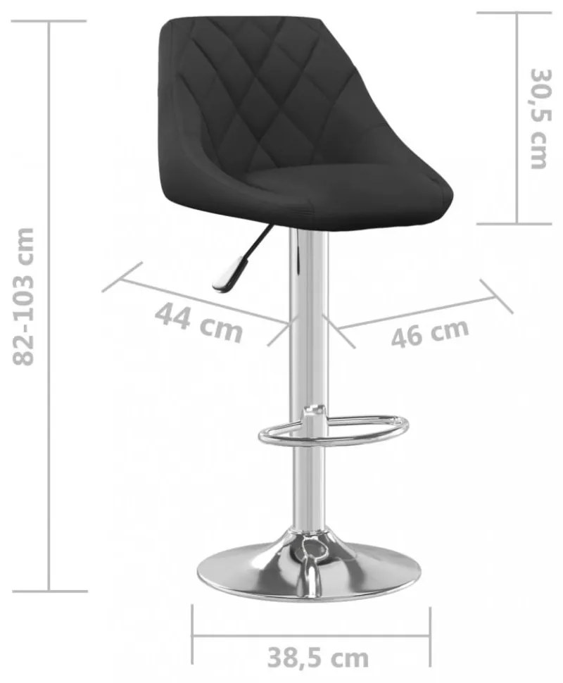 vidaXL 2 db fekete bársony bárszék