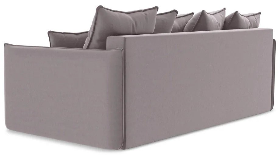 Levendula színű bársony kinyitható-tárolóhelyes kanapé 225 cm Hula – Makamii