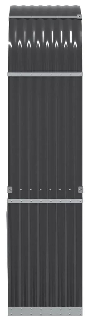 antracit színű horganyzott acél fatörzstartó 80 x 45 x 190 cm