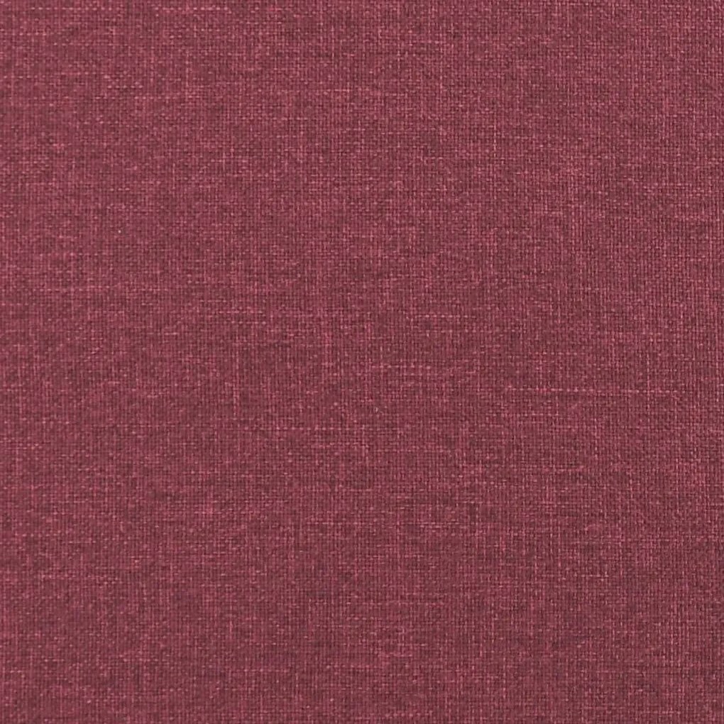 2 személyes bordó szövet kanapé díszpárnákkal 140 cm