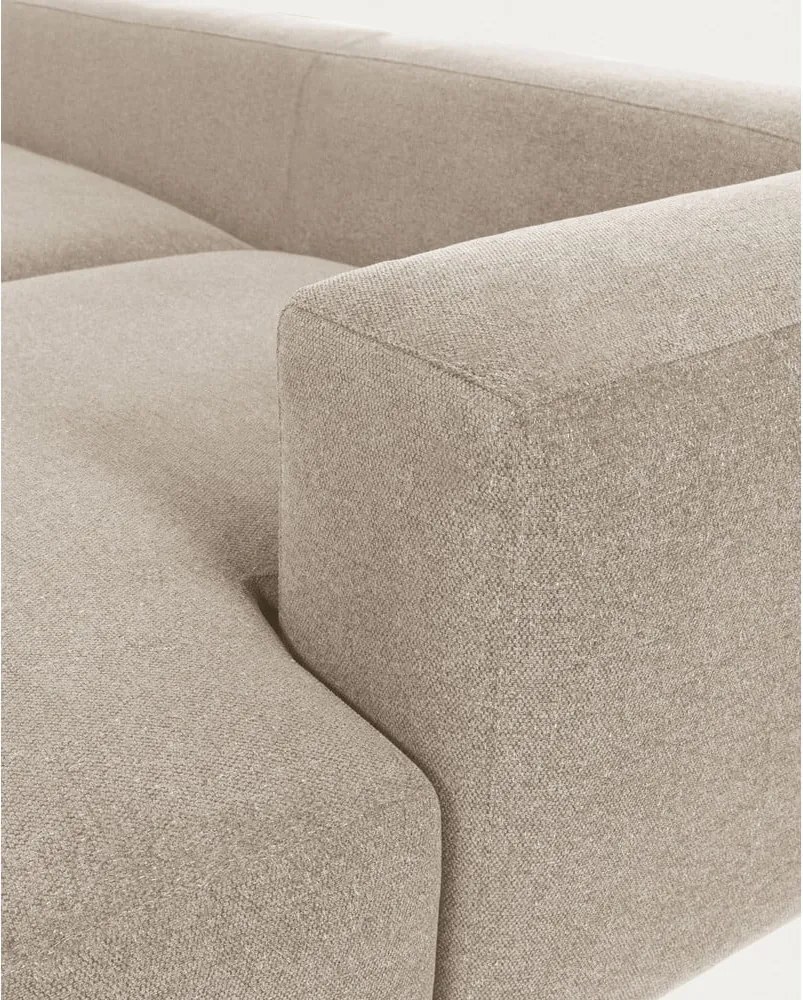 Bézs sarokkanapé (jobb oldali) Blok – Kave Home