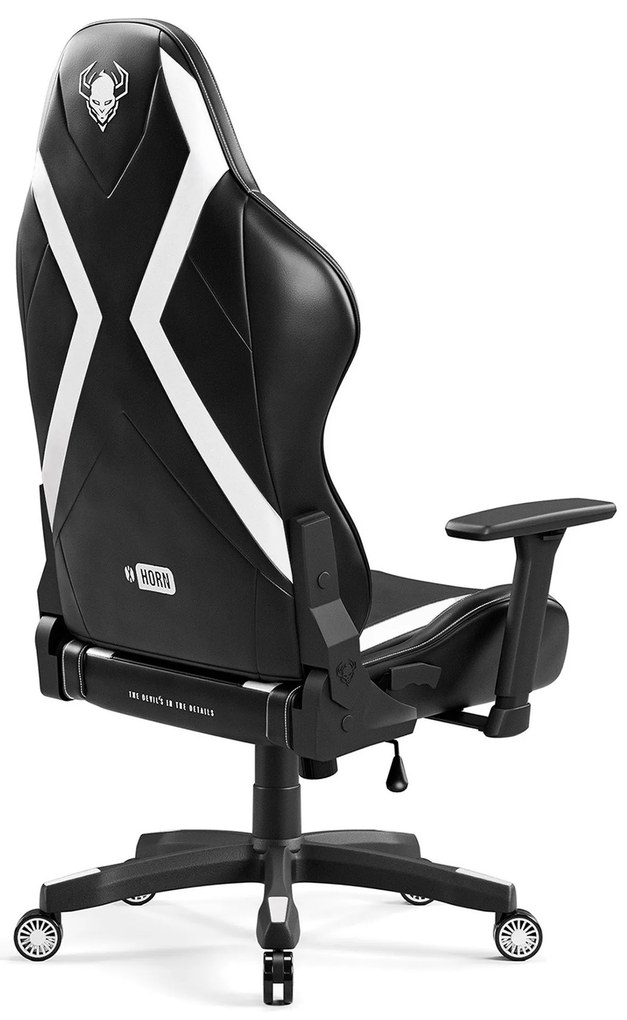 Gamer szék műbőr King Size, fekete-fehér: Diablo X-Horn 2.0