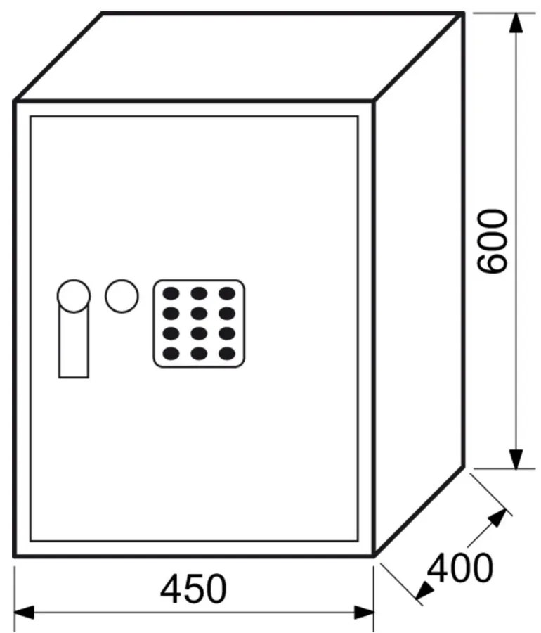 Bútorszéf RS 60, elektronikus zár, szürke