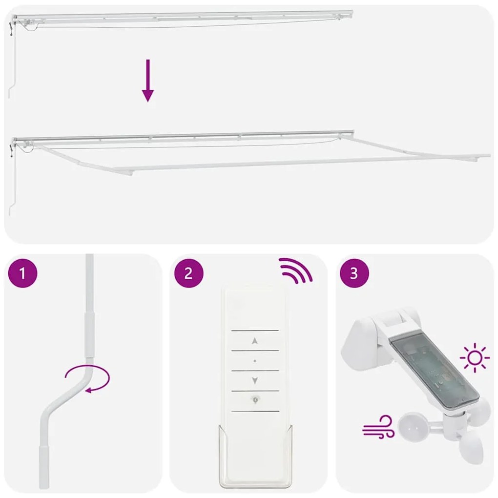 Napernyő tartalmaz Fehér 6 × 3,5 m Fém