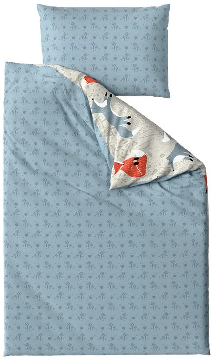 Krepp ágyneműhuzat gyerekágyhoz Renforcé FOXIVA szürke Ágyneműhuzat mérete: 45 x 65 cm | 90 x 140 cm