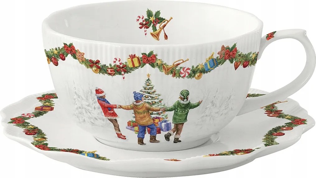 300 ml-es karácsonyi bögre alátéttel Karácsonyi bögre szett