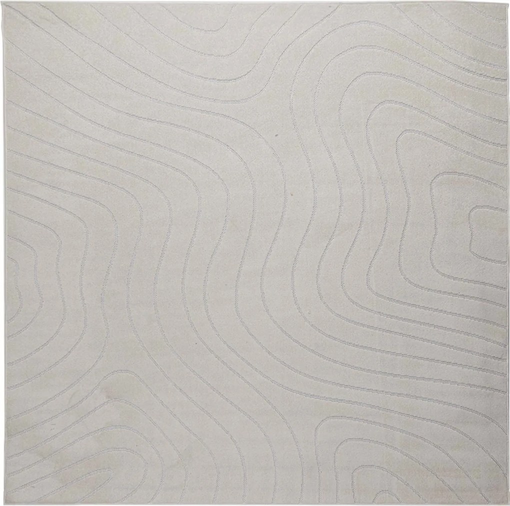 vidaXL Területszőnyegek Négyzet PALMERAS Krém 200 x 200 cm Poliészter