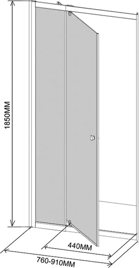 Flexi állítható zuhanyajtó 76-91x185 cm