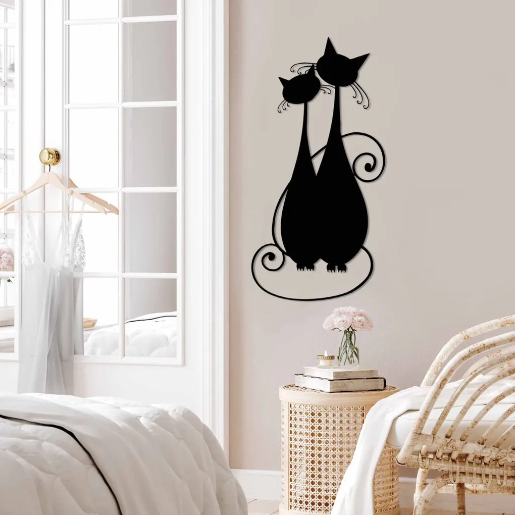 Cat fém fali dekoráció, 30×60 cm