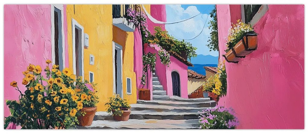 Kép - Rózsaszín sikátor (120x50 cm)