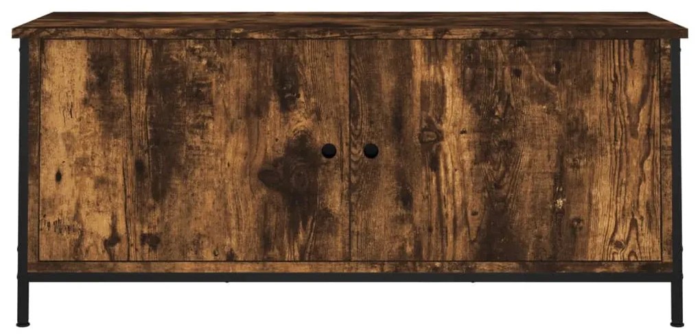 füstös tölgy színű szerelt fa TV-szekrény ajtókkal 102x35x45 cm