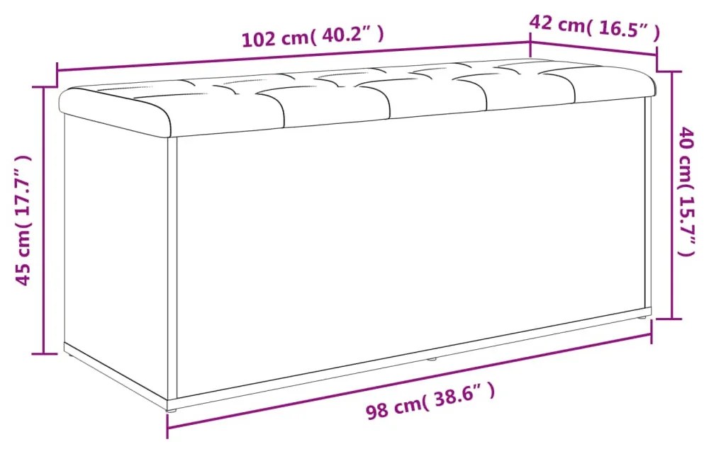 fehér szerelt fa tárolópad 102 x 42 x 45 cm