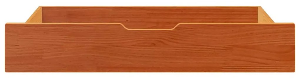 vidaXL 2 db viaszbarna tömör fenyőfa ágy alatti fiók 95 x 55 x 17 cm