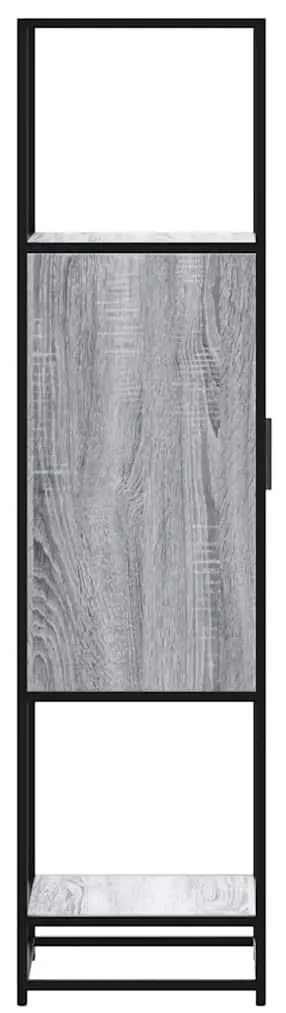 Highboard szürke sonoma 35,5x35x139 cm gépelt fa és fém