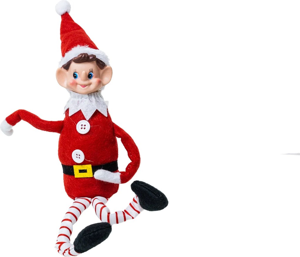 Elf manó textil figura hajlítható végtagokkal 35 cm Zöld gallér